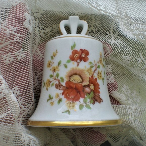 AK Kaiser Porcelain Bone China Bell Peacock Gold Trim W Germany The Danbury Mint - Picture 2 of 12